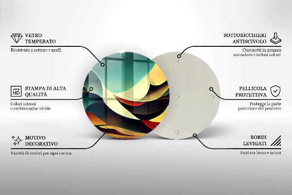 Tábua de corte de vidro Abstração de formas