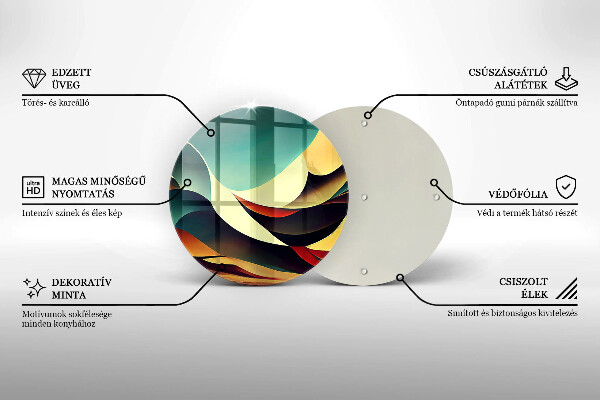 Tábua de corte de vidro Abstração de formas