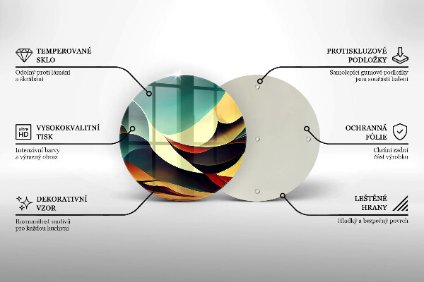 Tábua de corte de vidro Abstração de formas