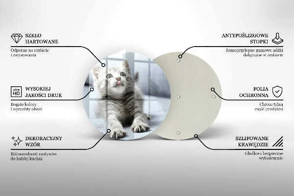 Tábua de vidro Um gatinho fofo