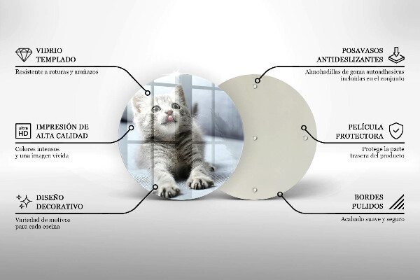 Tábua de vidro Um gatinho fofo