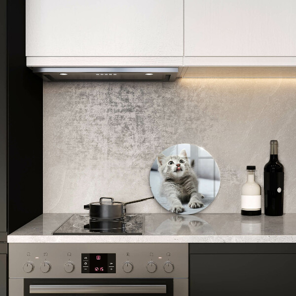 Tábua de vidro Um gatinho fofo