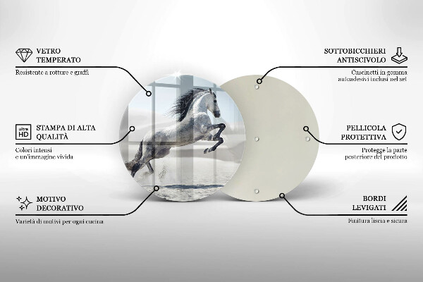 Tábua para cozinha Cavalo branco corcel