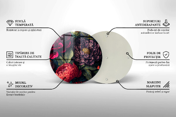 Tábua de cortar de vidro Lindas flores