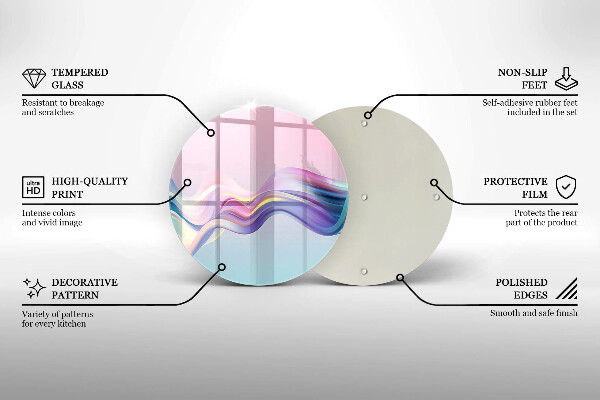 Tábua para corte abstração pastel