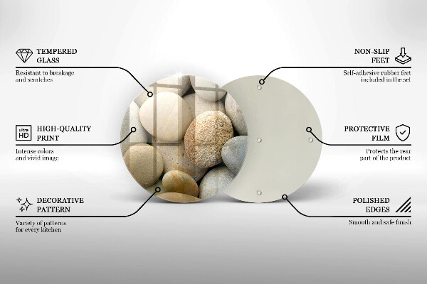 Tábua de cortar alimentos Padrão de pedras ovais