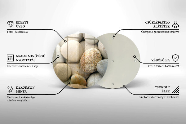 Tábua de cortar alimentos Padrão de pedras ovais