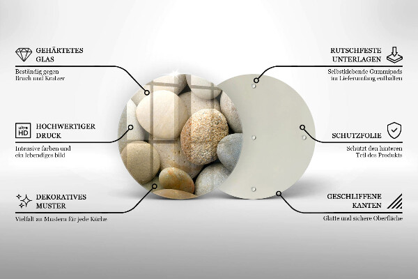 Tábua de cortar alimentos Padrão de pedras ovais