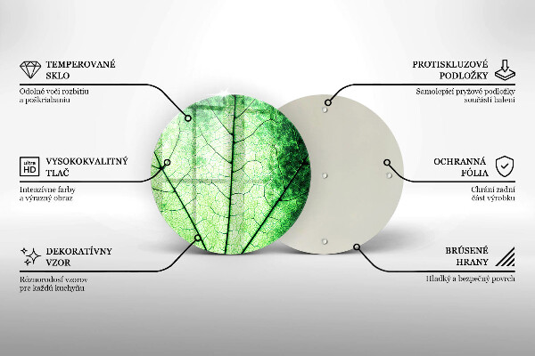 Tábua de cortar de vidro Nervuras decorativas das folhas