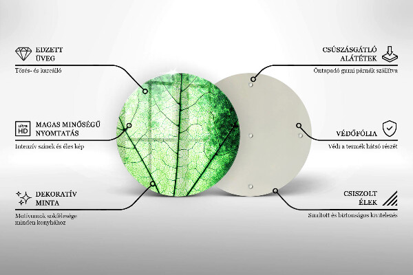 Tábua de cortar de vidro Nervuras decorativas das folhas