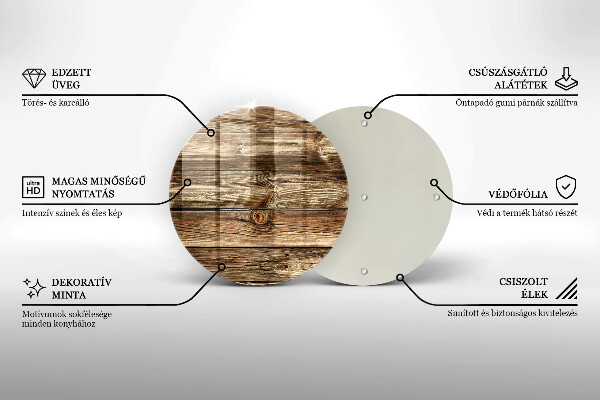 Tábua de cortar de vidro Textura de prancha de madeira