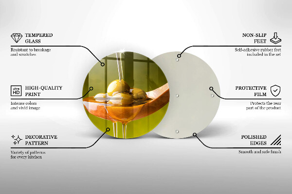 Tábua de corte de vidro Azeite e azeitonas