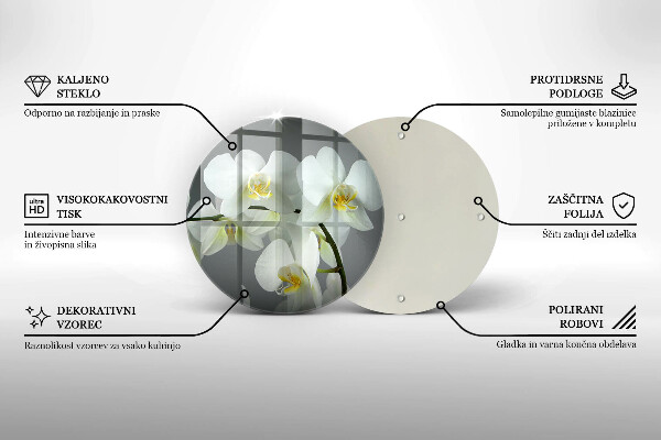 Tábua cozinha Flores de orquídea branca