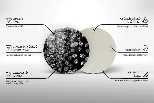 Tábua de corte de vidro Diamantes brilhantes