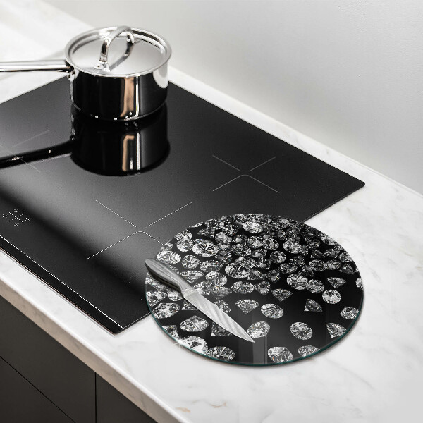 Tábua de corte de vidro Diamantes brilhantes