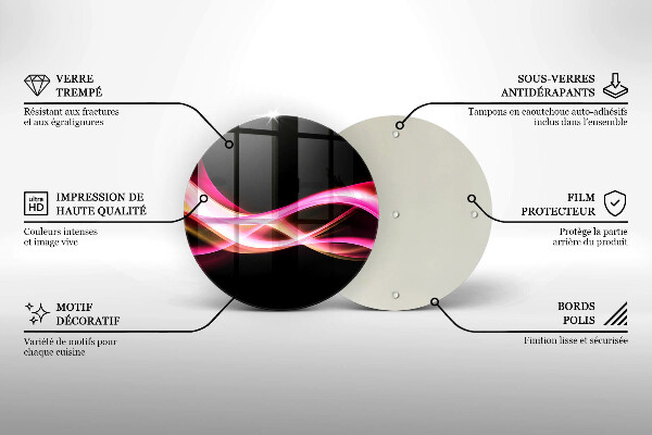 Tábua cozinha Fumaça neon abstrata