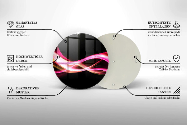 Tábua cozinha Fumaça neon abstrata