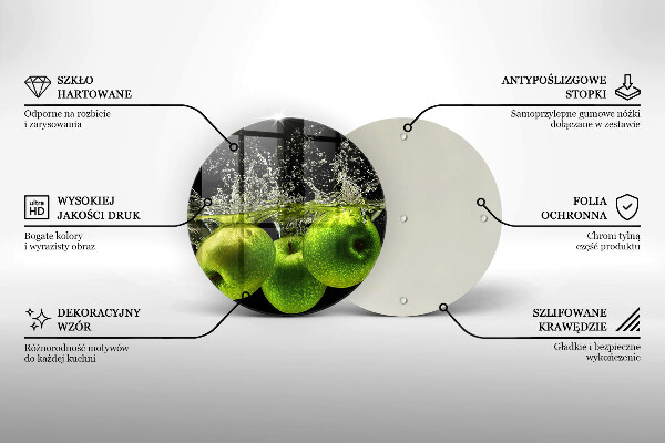 Tábua de cortar alimentos Maçãs verdes e água