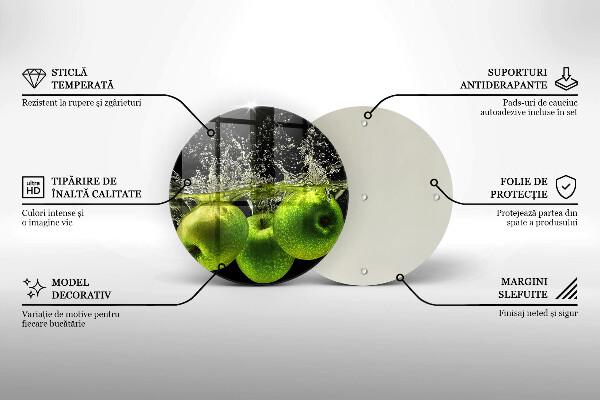 Tábua de cortar alimentos Maçãs verdes e água