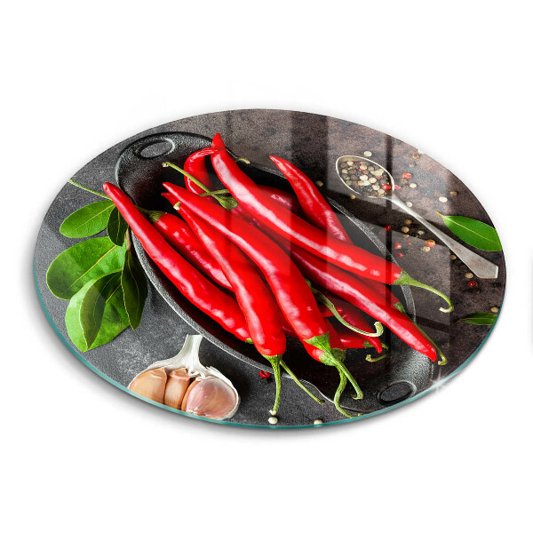 Tábua de corte de vidro Pimentas vermelhas