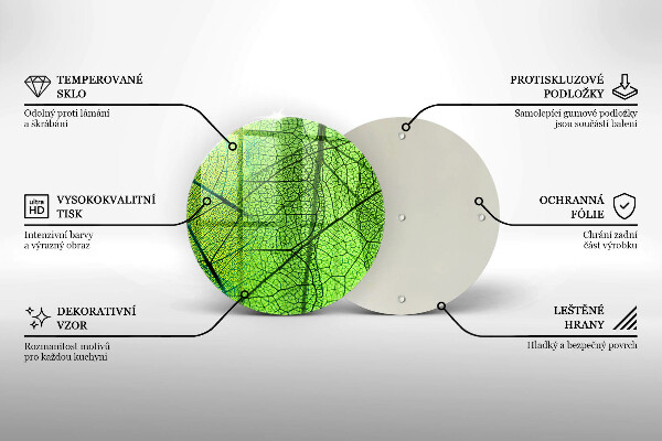 Tábua de vidro Natureza das nervuras das folhas