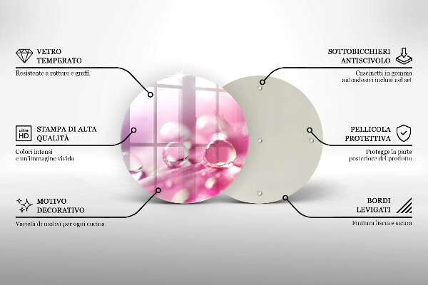 Tábua de cortar alimentos Pétalas de flores de orvalho