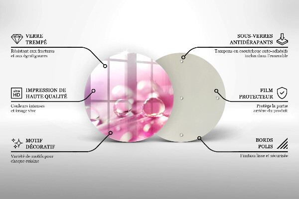 Tábua de cortar alimentos Pétalas de flores de orvalho