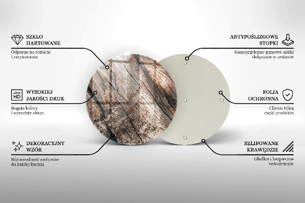 Tábua de corte de vidro Estrutura de madeira