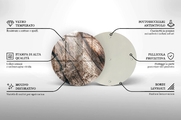 Tábua de corte de vidro Estrutura de madeira