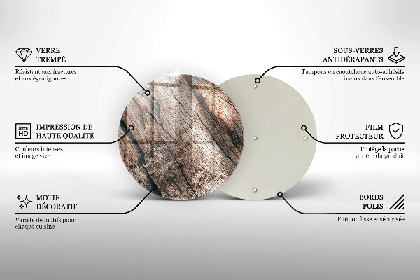 Tábua de corte de vidro Estrutura de madeira