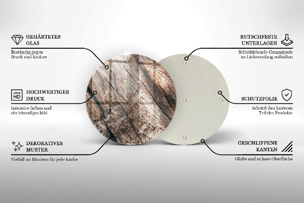 Tábua de corte de vidro Estrutura de madeira