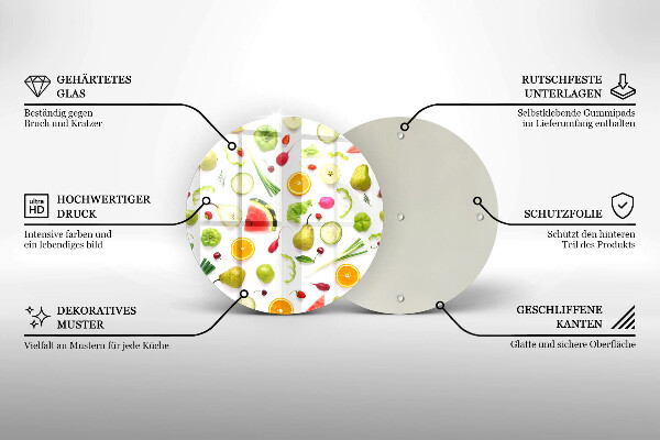 Tábua para corte Padrão de frutas e vegetais