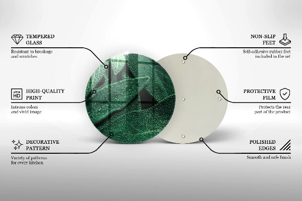 Tábua de vidro As folhas da planta