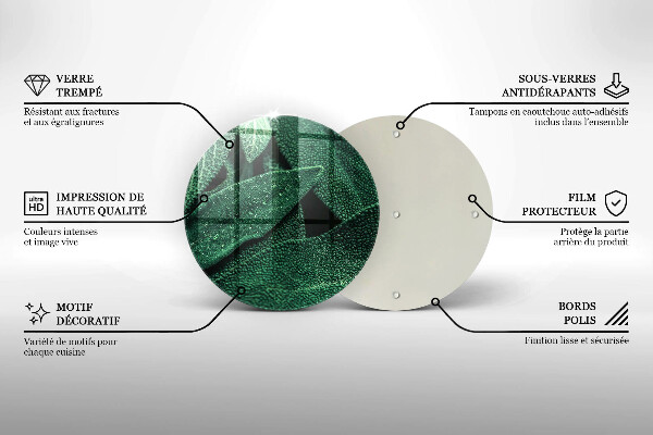 Tábua de vidro As folhas da planta