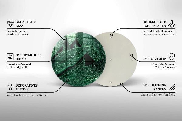 Tábua de vidro As folhas da planta