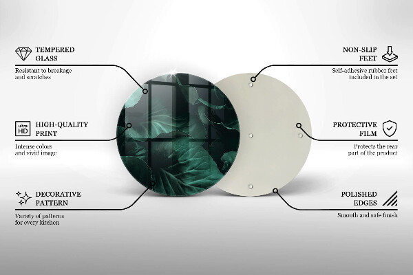 Tábua para cozinha Folhas escuras selvagens