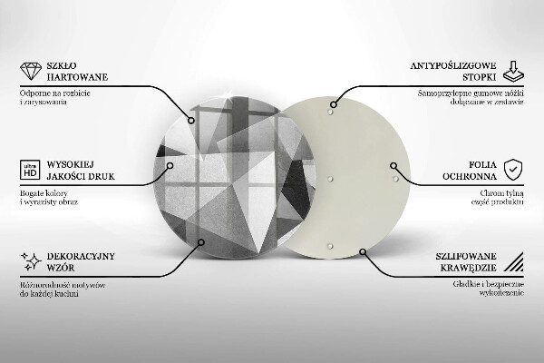 Tábua de vidro Abstração concreta nítida
