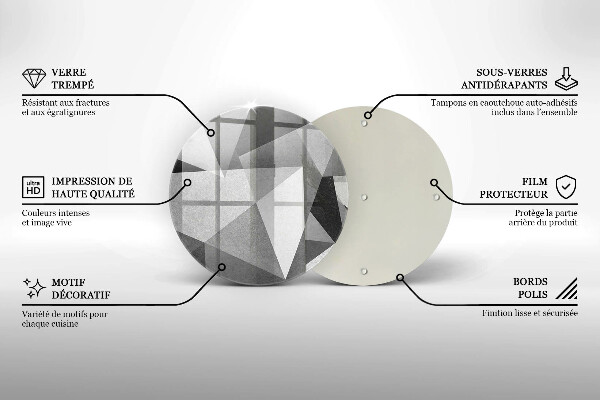 Tábua de vidro Abstração concreta nítida