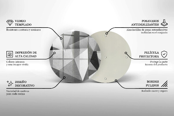 Tábua de vidro Abstração concreta nítida