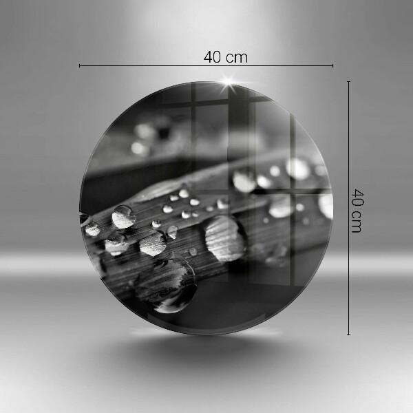 Tábua de cortar de vidro Gotas de orvalho nas folhas