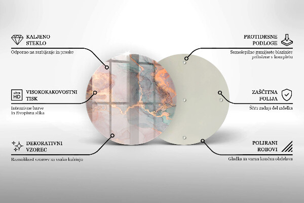 Tábua de cortar alimentos Mármore com ouro