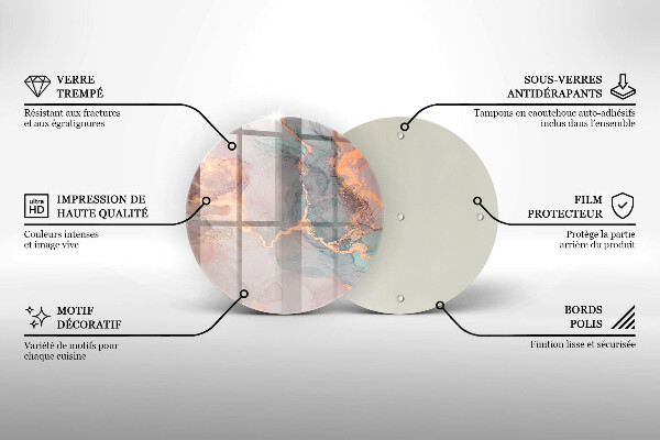 Tábua de cortar alimentos Mármore com ouro