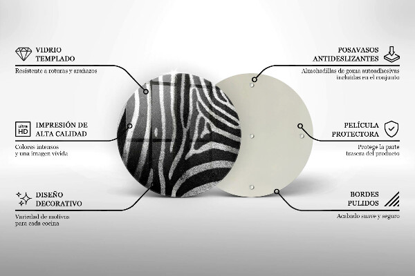 Tábua de cortar Listras de zebra