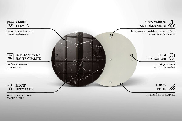Tábua de cortar de vidro Azulejos de mármore