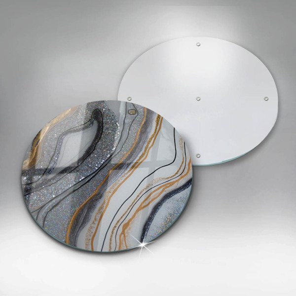 Tábua de vidro pedra com ouro