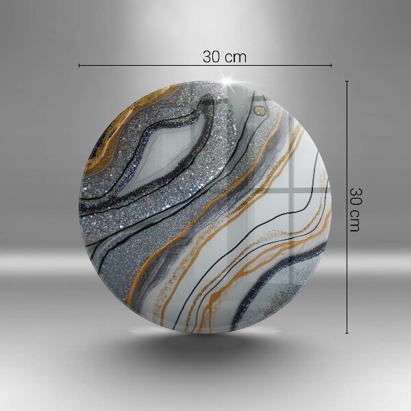 Tábua de vidro pedra com ouro