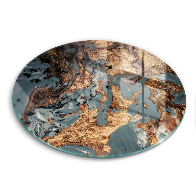 Tábua de corte de vidro Estrutura de rocha dourada