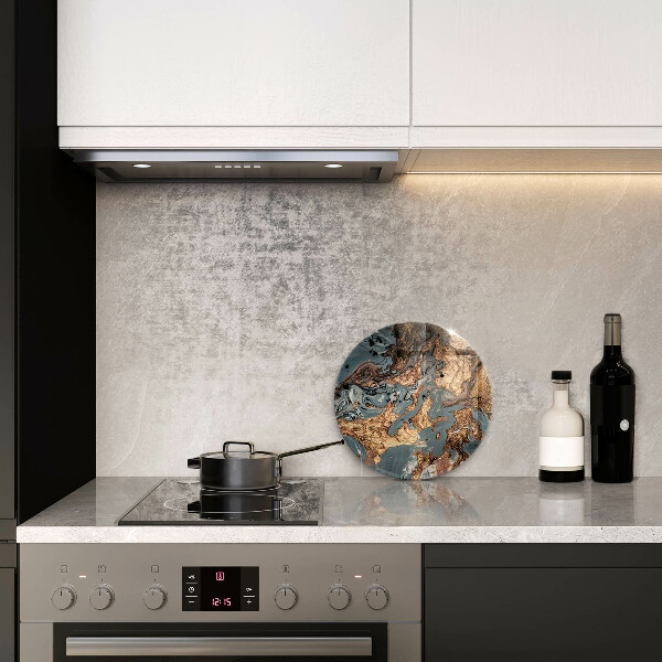 Tábua de corte de vidro Estrutura de rocha dourada