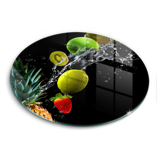 Tábua de vidro Fruta na água