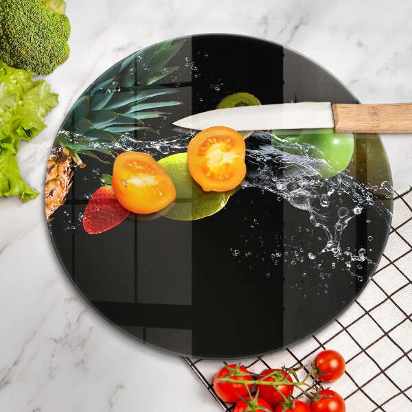 Tábua de vidro Fruta na água